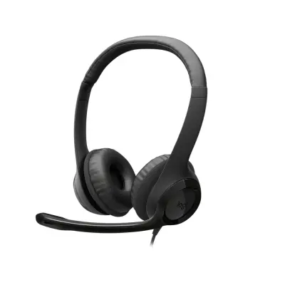 AUDÍFONOS DE COLOR NEGRO LOGITECH DE CABLE USB TIPO-C CON MICROFONO PARA COMPUTADORAS H390